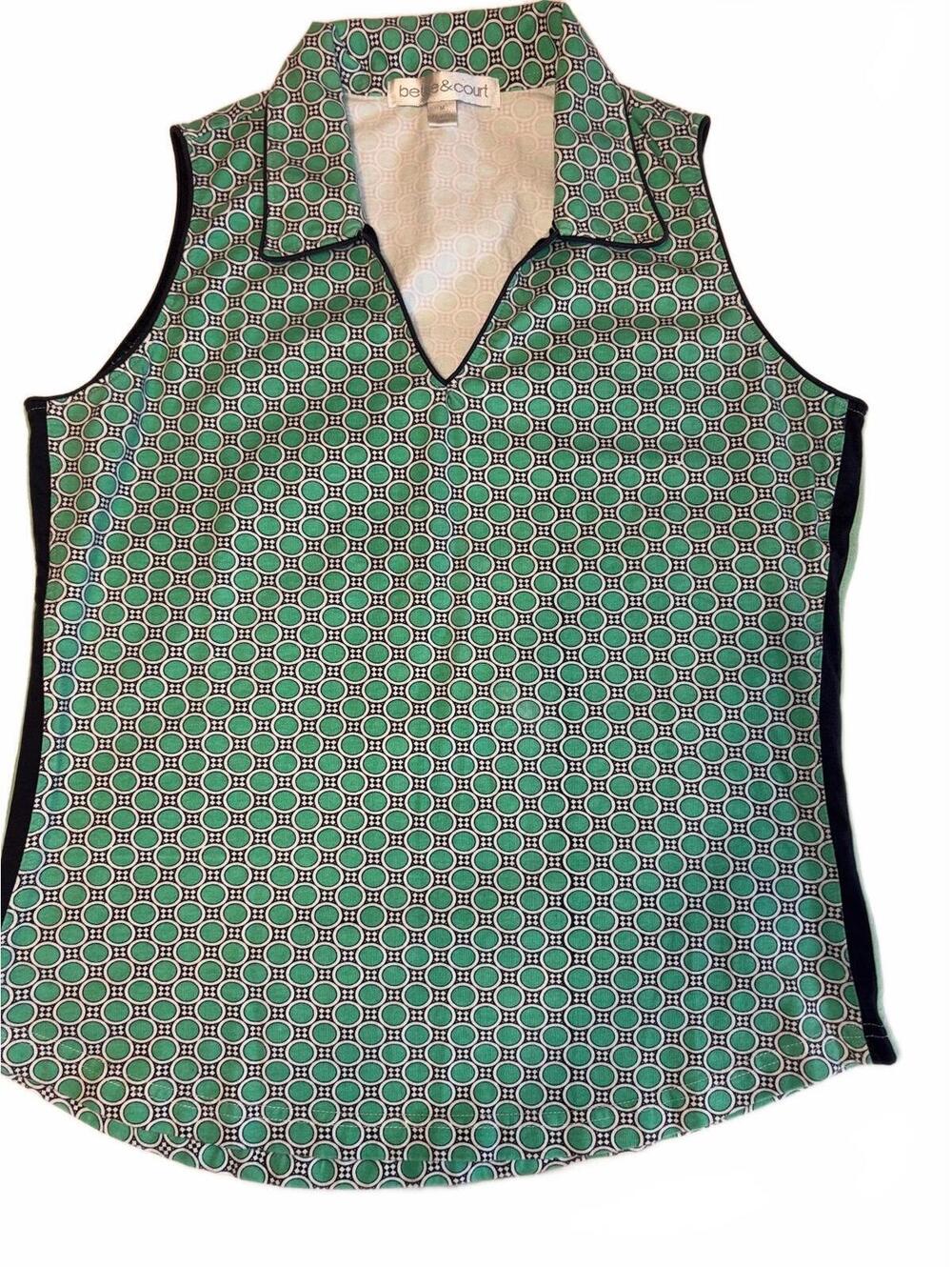Bette & Court Green Patterned Sleeveless Top Golf Athletic Tank
